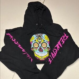 Forever 21 Black Hoodie with Colorful Skull Design